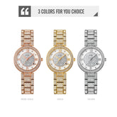 SKMEI 1739 Diamond Roman Numerals Round Dial Quartz Watch for Ladies